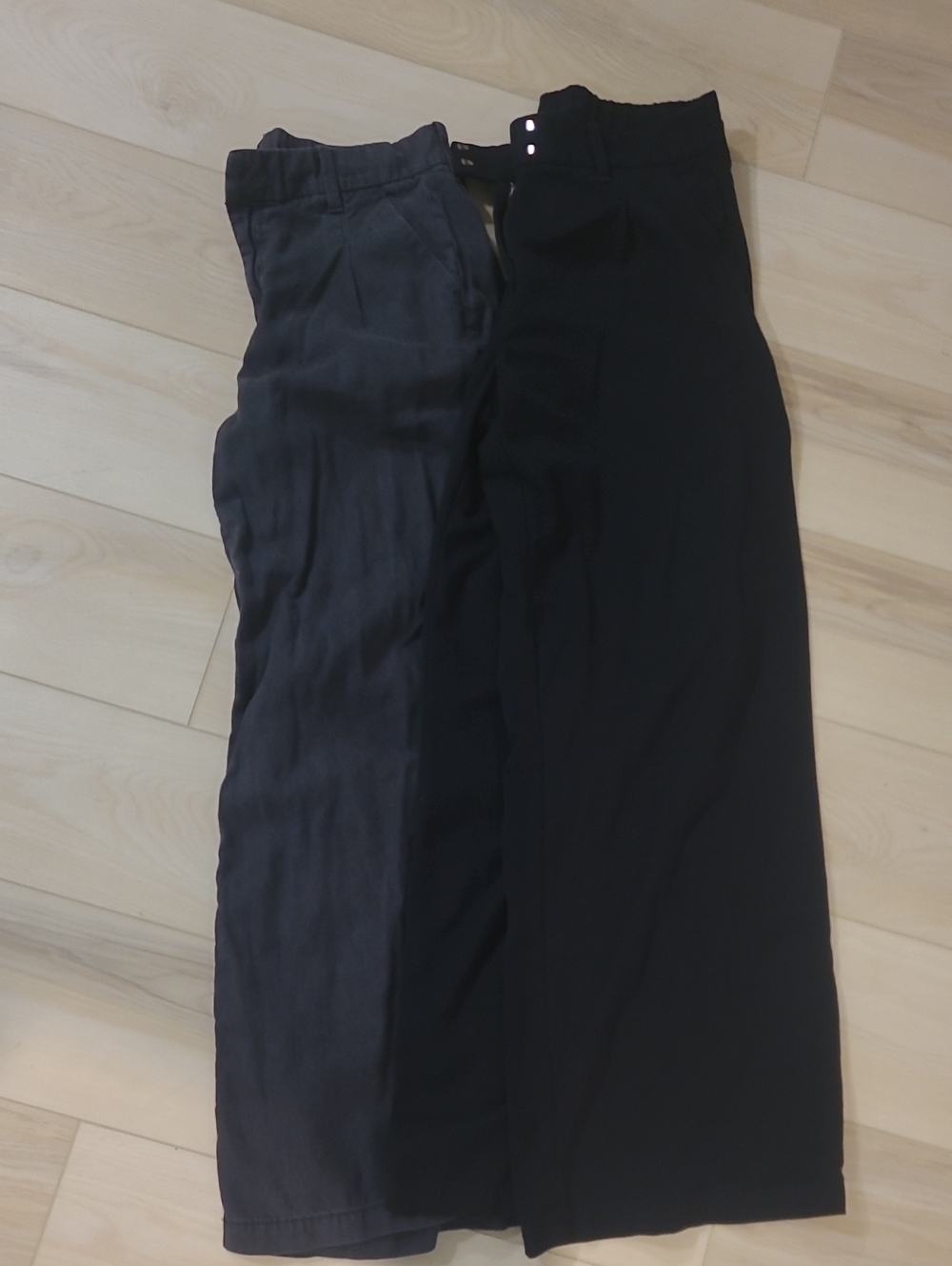 American Eagle Women's Wide-Leg Pants in Black and Dark Gray